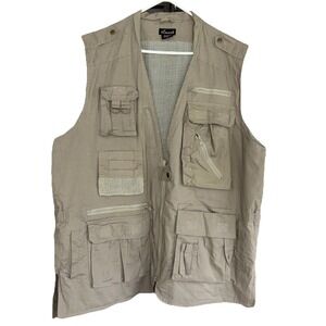 Promaster Men's Beige Cotton Sleeveless w/Pockets Vest 2XL Fishing Hunting